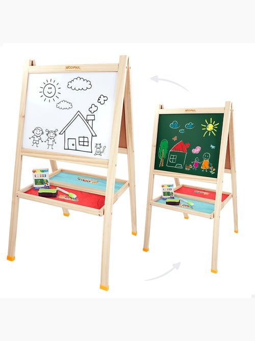Woomax 2-in-1 houten schoolbord 40x43x77 cm - Kiabi Woomax 2-in-1 houten schoolbord 40x43x77 cm - Kiabi