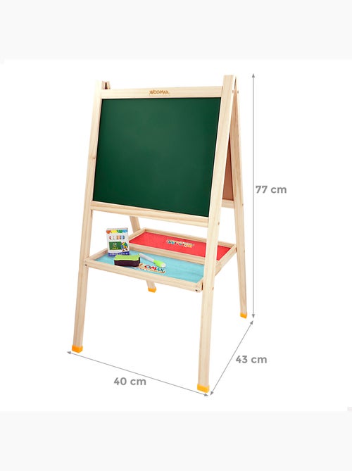 Woomax 2-in-1 houten schoolbord 40x43x77 cm - Kiabi Woomax 2-in-1 houten schoolbord 40x43x77 cm - Kiabi