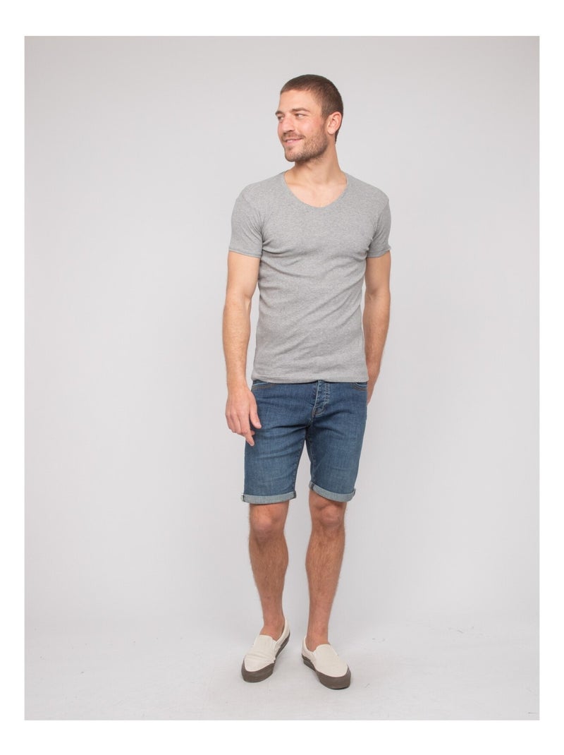 Worko katoenen t-shirt met v-hals Grijs - Kiabi