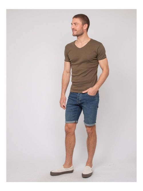 Worko katoenen t-shirt met v-hals - Kiabi Worko katoenen t-shirt met v-hals - Kiabi