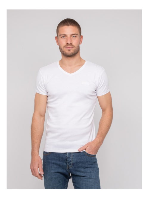 Worko katoenen t-shirt met v-hals - Kiabi Worko katoenen t-shirt met v-hals - Kiabi
