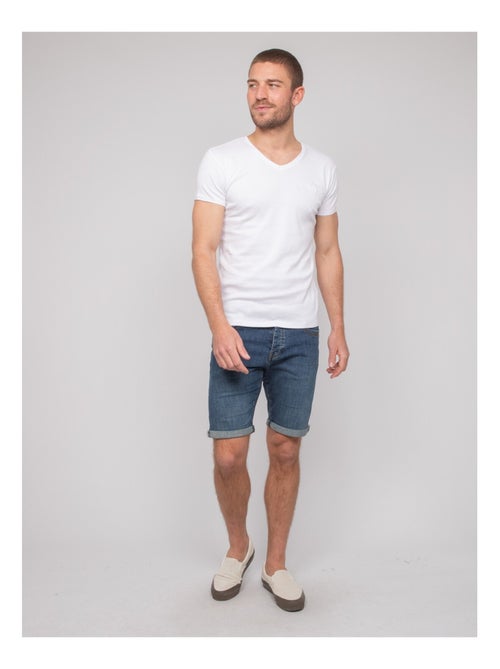 Worko katoenen t-shirt met v-hals - Kiabi Worko katoenen t-shirt met v-hals - Kiabi