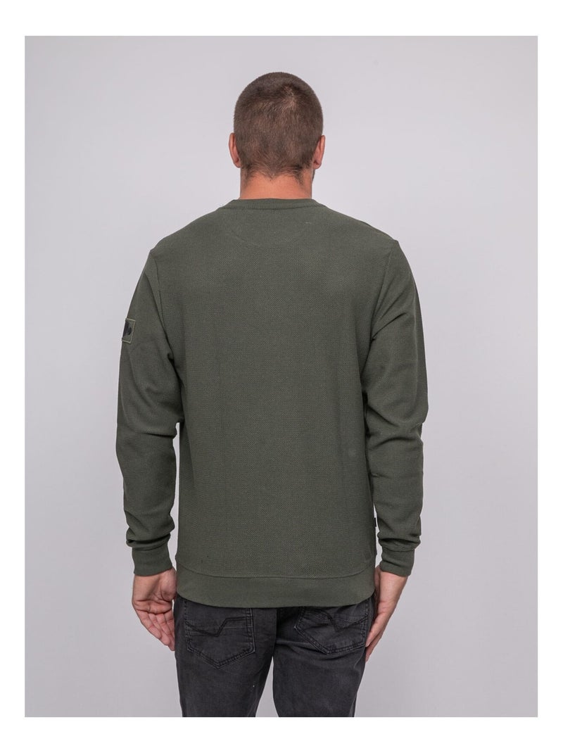 Woumeo heren sweatshirt met ronde hals Kaki - Kiabi