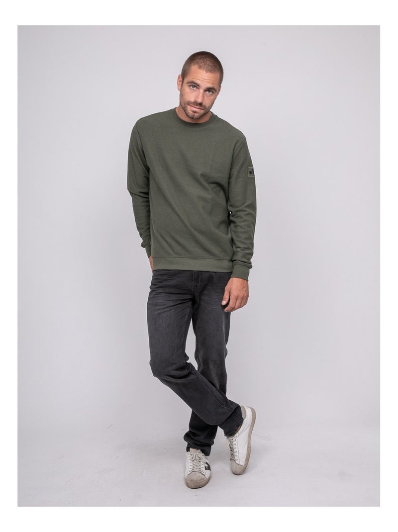 Woumeo heren sweatshirt met ronde hals Kaki - Kiabi
