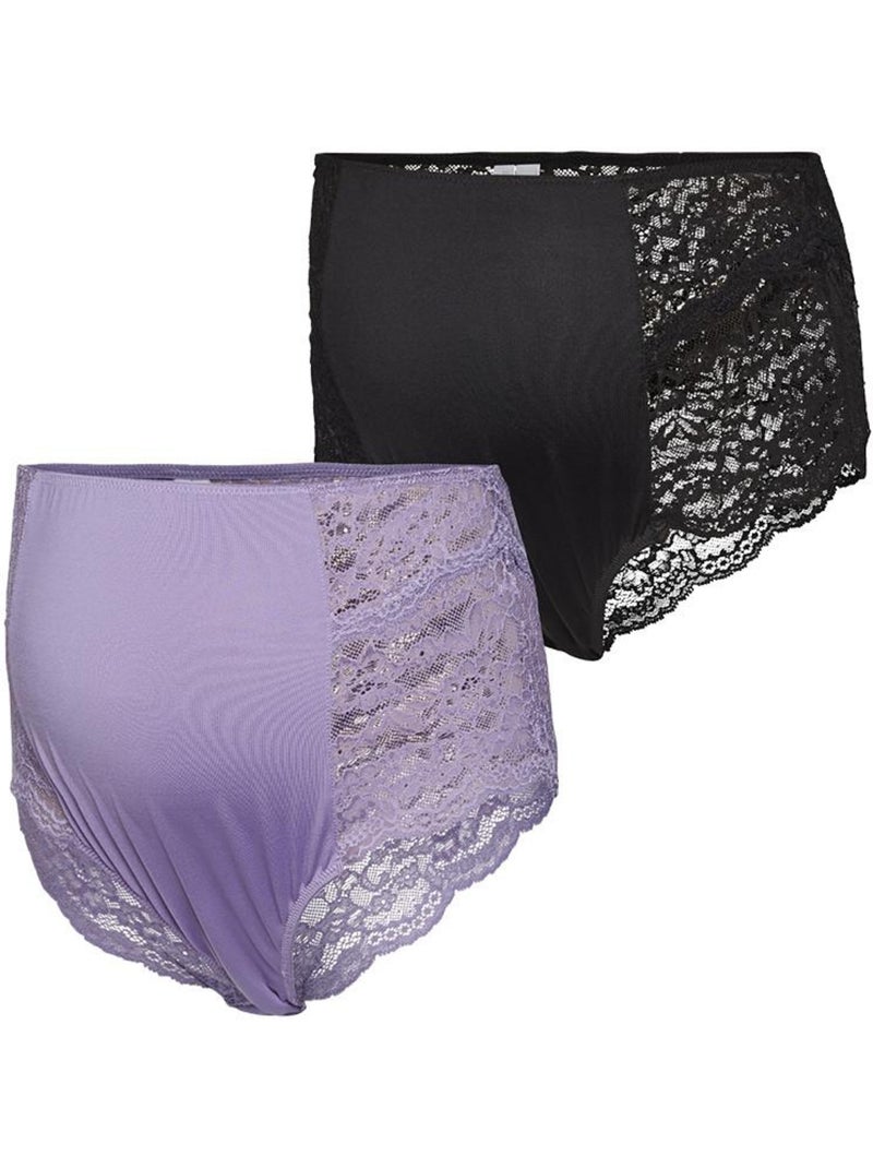 x2 Culottes de Grossesse Femme Mamalicious Noir - Kiabi