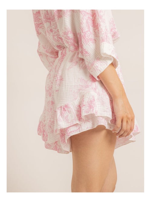 Xalone korte katoenen gaasrok met toile de jouy-patroon - Kiabi