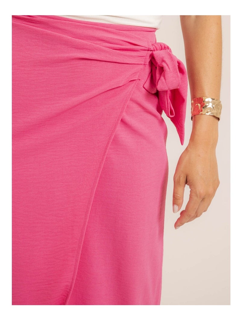 Xamala lange wikkelrok Roze - Kiabi