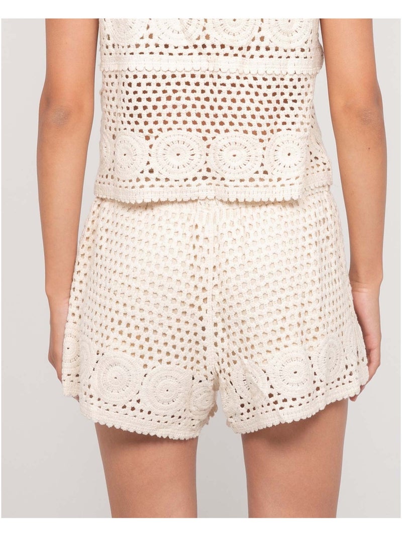 Xaona gehaakte shorts Ecru - Kiabi