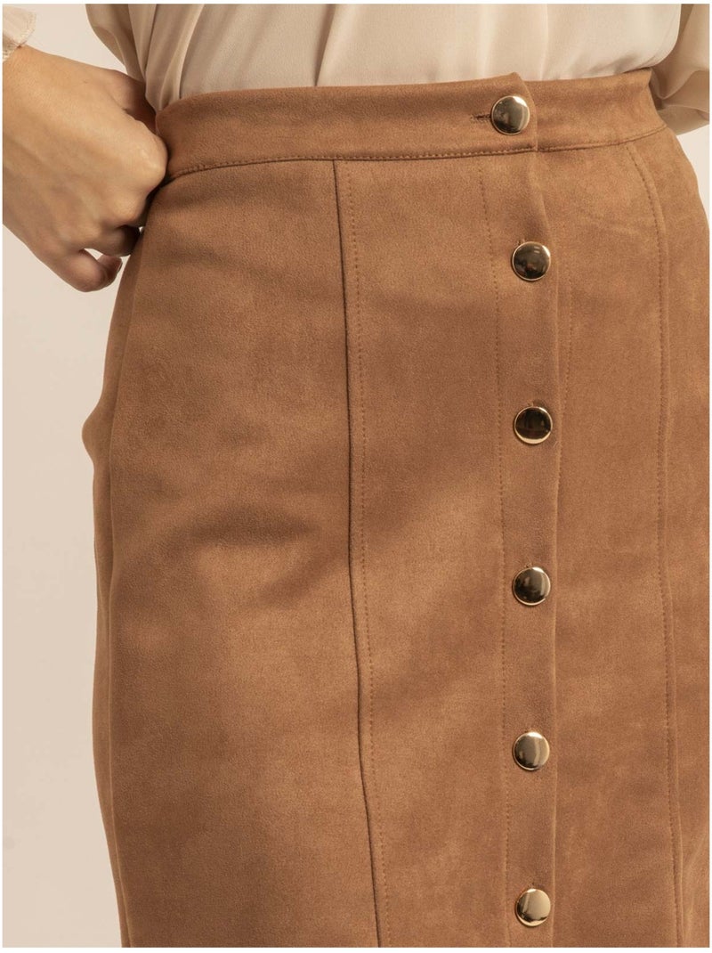 Xatardie suède rok Caramelbruin - Kiabi