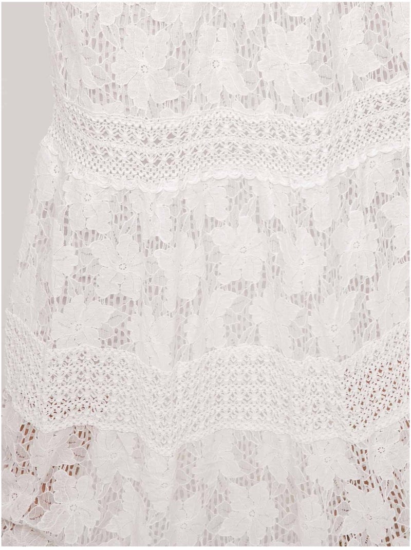 XESTINA lange kanten rok Wit - Kiabi