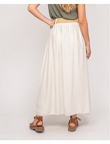 XETO lange rok met knoopsluiting en riem