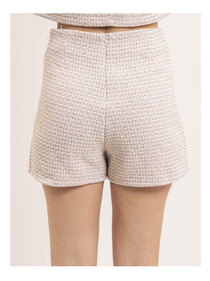 Xevine tweed skort Paars - Kiabi