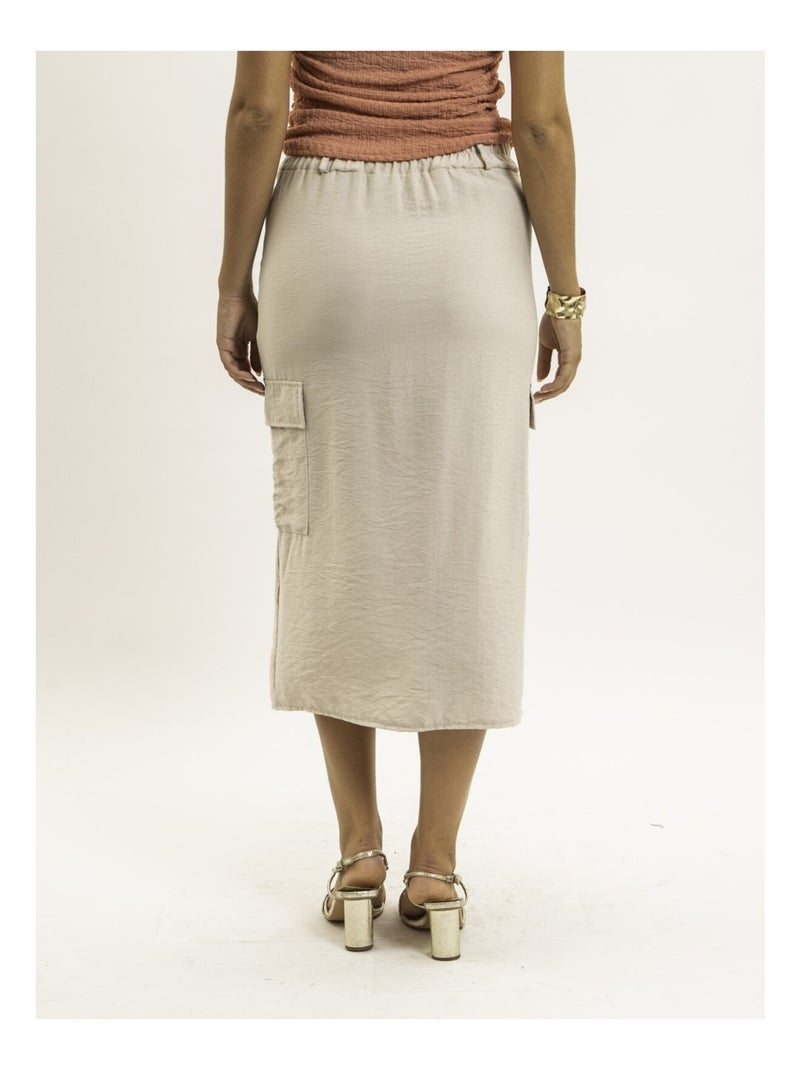 Xilita cargo midi rok Beige - Kiabi