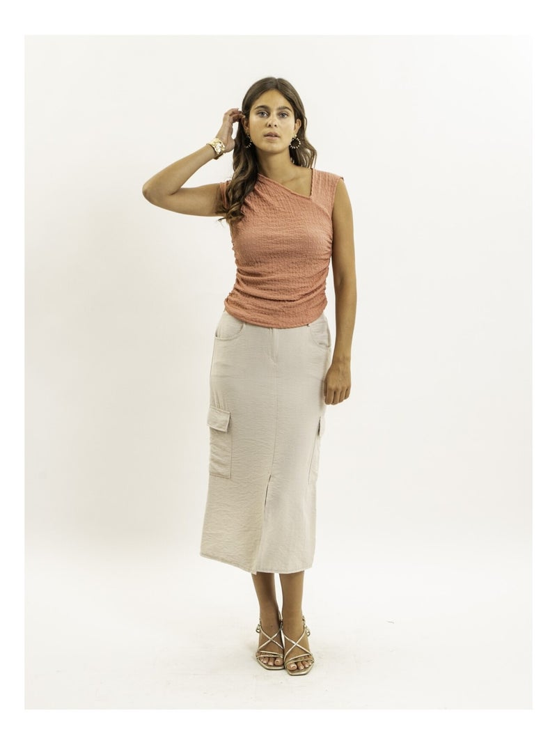 Xilita cargo midi rok Beige - Kiabi