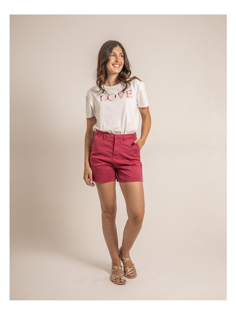 Ximene chino shorts Framboosroze - Kiabi