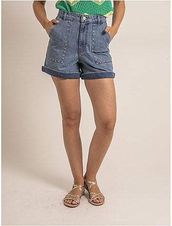 Ximoli denim shorts met studs