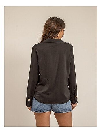 XINES denim shorts met hoge taille en riem