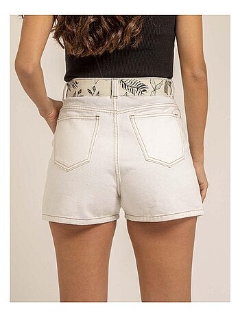 XINES denim shorts met hoge taille en riem