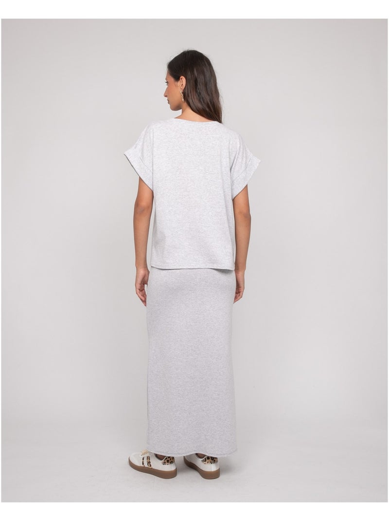 XIVELA lange fleece rok Grijs - Kiabi
