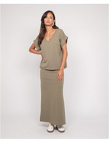 XIVELA lange fleece rok