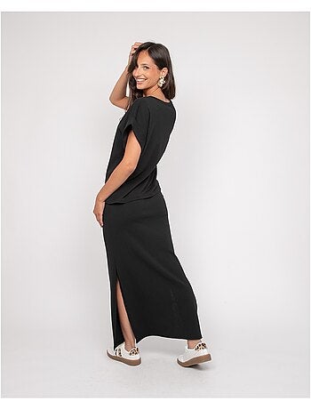 XIVELA lange fleece rok