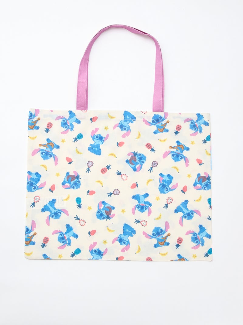 XL tote bag van stof met 'Simba'-print Biege - Kiabi