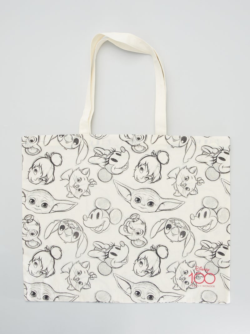 XL totebag met 'Mickey'-print WIT - Kiabi
