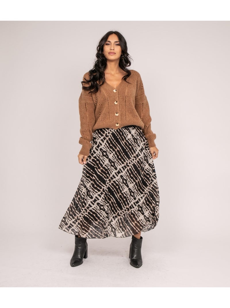 Xomalia maxi rok met patroon Zwart - Kiabi