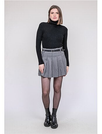 XOMELLE geplooide geruite skort