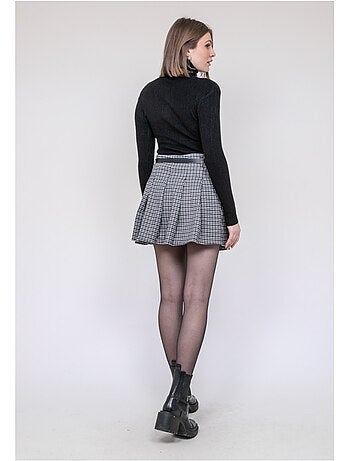 XOMELLE geplooide geruite skort