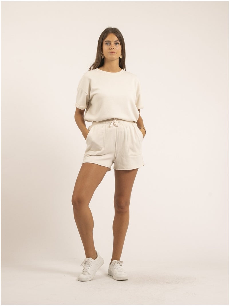 Xonara fleece shorts Ecru - Kiabi