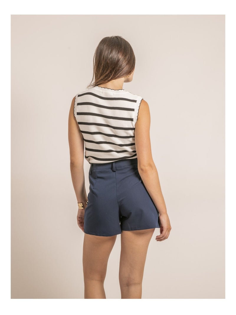 Xoperta shorts met hoge taille Marineblauw - Kiabi