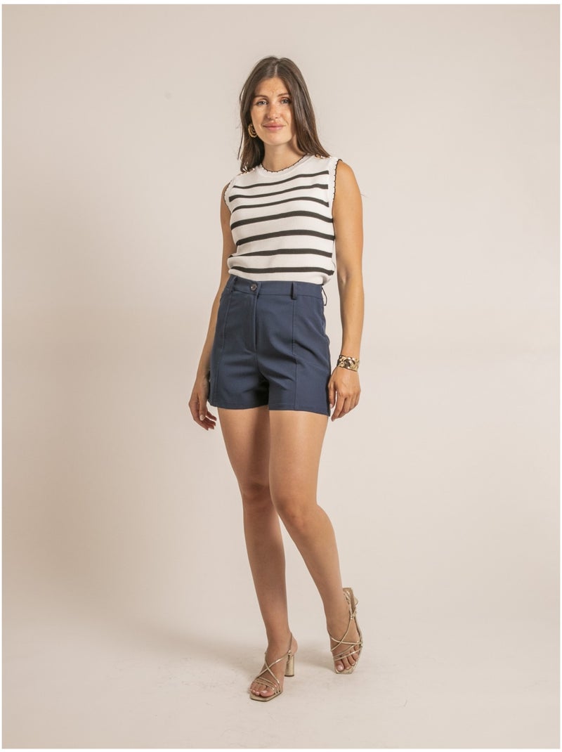 Xoperta shorts met hoge taille Marineblauw - Kiabi