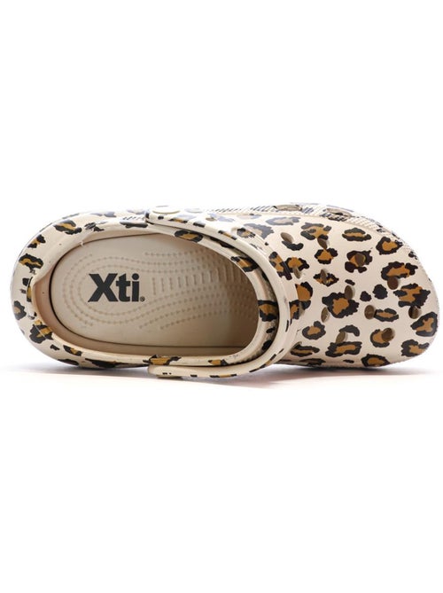 XTI 143888 Dames Beige Platform Klompen met Patroon - Kiabi XTI 143888 Dames Beige Platform Klompen met Patroon - Kiabi