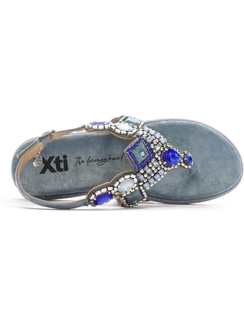 XTI 144017 Blauwe Sandaal Dames met Siersteentjes Blauw - Kiabi