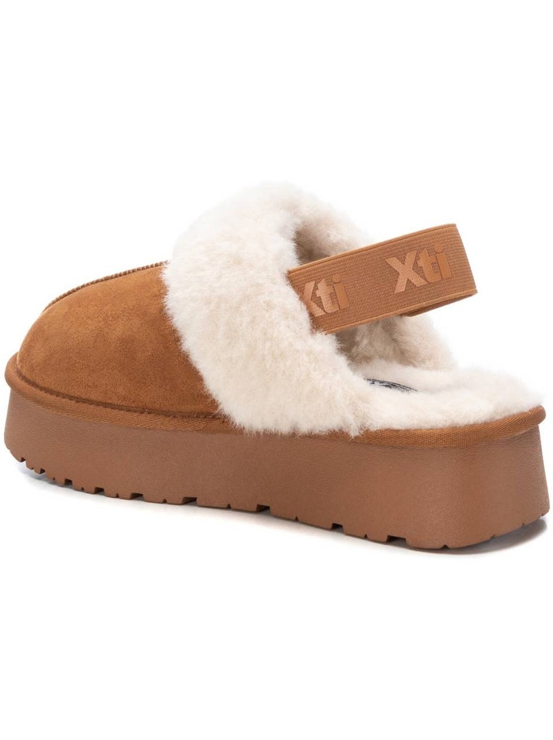 Xti Dames Camel Gevoerde Klompen met Elastiek Camel - Kiabi