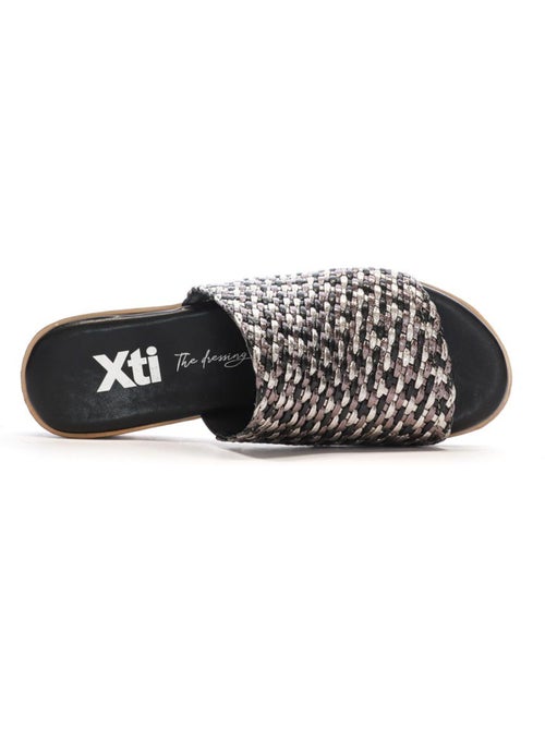 XTI Dames Slippers Zwart/Zilver 143881 - Kiabi XTI Dames Slippers Zwart/Zilver 143881 - Kiabi