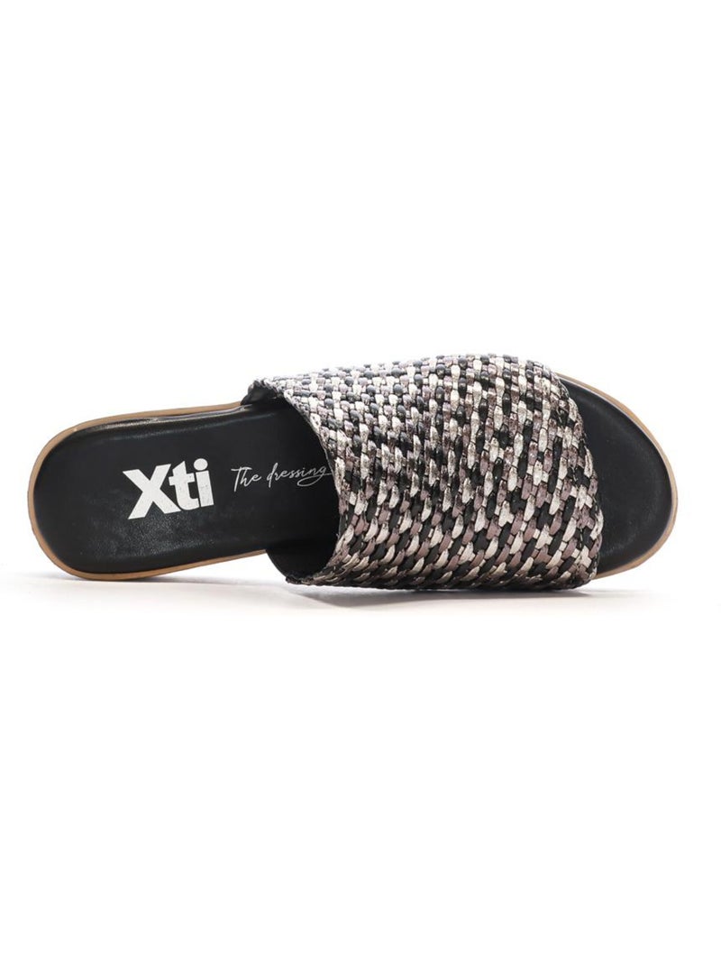 XTI Dames Slippers Zwart/Zilver 143881 Zwart - Kiabi