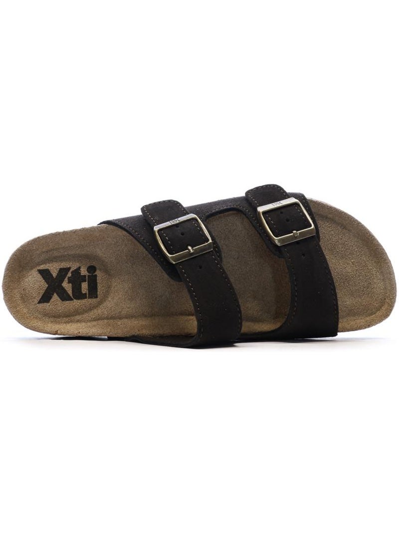 Xti leren sandalen bruin dames 1425521 Cappuccinobruin - Kiabi