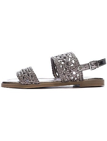Xti zilveren sandalen voor dames loodgrijs
