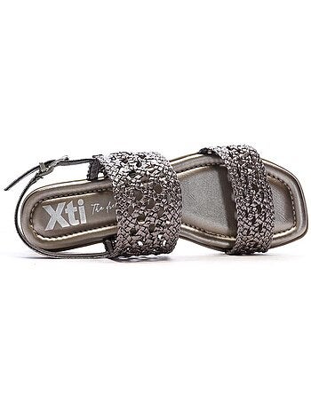 Xti zilveren sandalen voor dames loodgrijs
