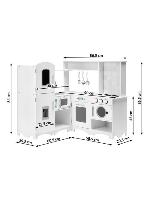 Xxl houten hoekkeuken "master chef" – l-vormig design met wasmachine - Kiabi Xxl houten hoekkeuken "master chef" – l-vormig design met wasmachine - Kiabi