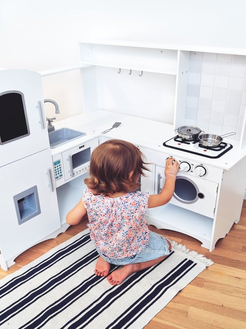 Xxl houten hoekkeuken "master chef" – l-vormig design met wasmachine - Kiabi Xxl houten hoekkeuken "master chef" – l-vormig design met wasmachine - Kiabi