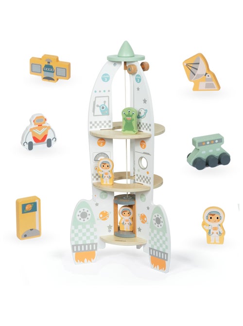 Xxl houten ruimteraket van 60 cm met lift en accessoires – avontuurlijk speelgoed - Kiabi Xxl houten ruimteraket van 60 cm met lift en accessoires – avontuurlijk speelgoed - Kiabi
