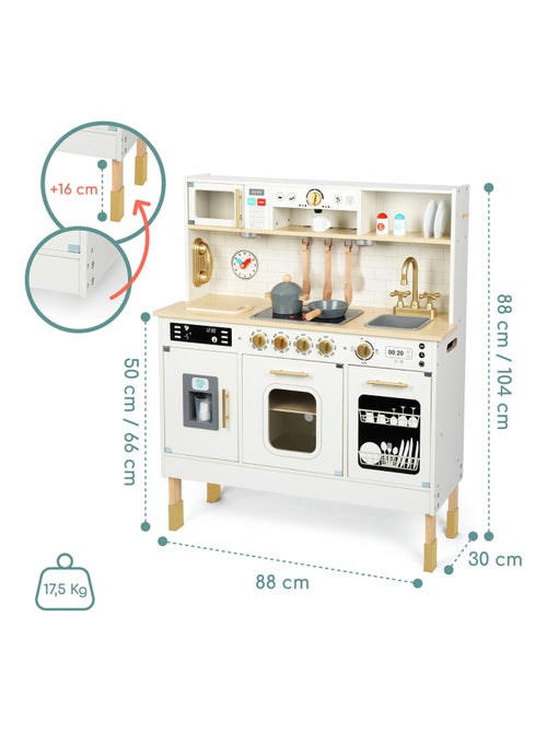 Xxl interactieve houten kinderkeuken met accessoires en led-verlichting – 2 hoogtes - Kiabi Xxl interactieve houten kinderkeuken met accessoires en led-verlichting – 2 hoogtes - Kiabi