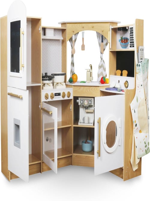Xxxl interactieve houten speelkeuken – led-verlichting en 50 accessoires - Kiabi Xxxl interactieve houten speelkeuken – led-verlichting en 50 accessoires - Kiabi