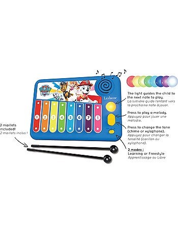 Xylophone pat' patrouille avec apprentissage lumineux de la musique