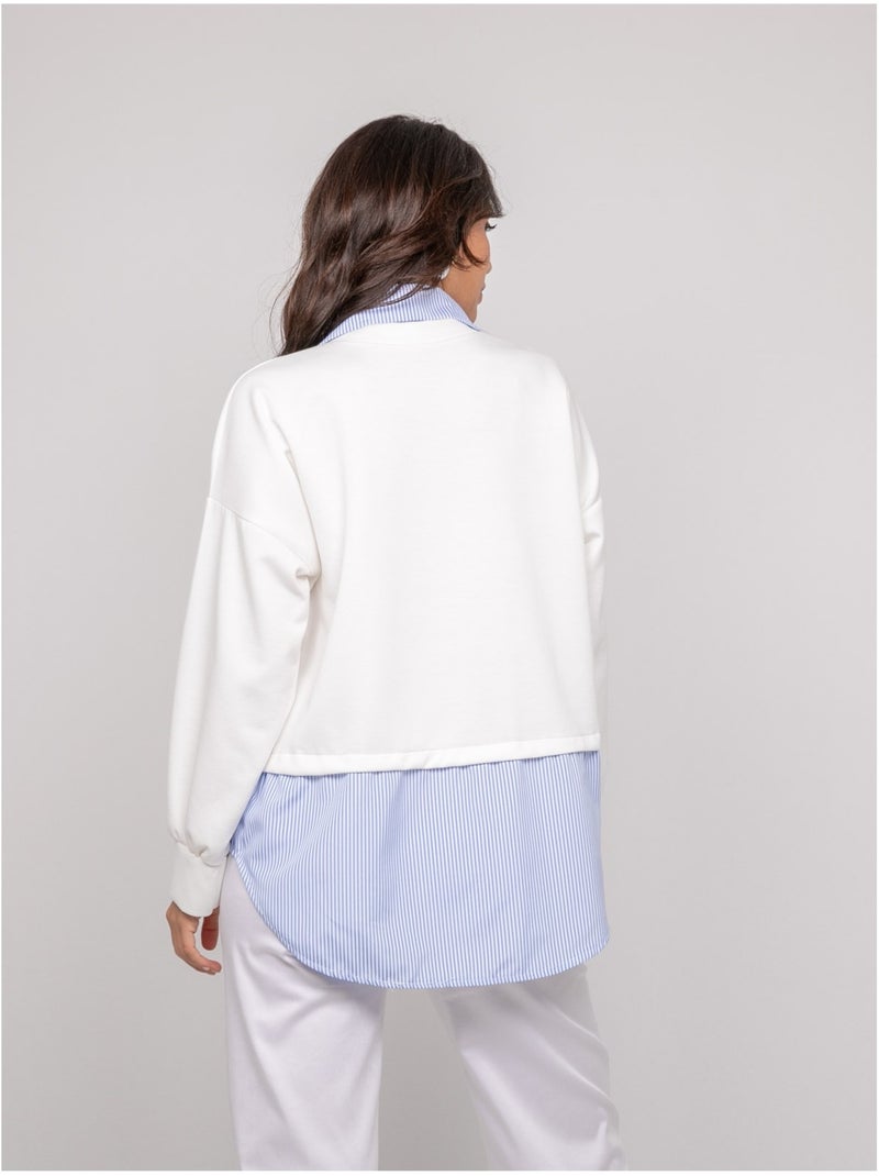 Yevane gestreepte sweater en shirt Wit - Kiabi