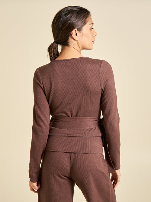 Yogashirt met lange mouwen en overslagmodel (ekstract) - Kiabi Yogashirt met lange mouwen en overslagmodel (ekstract) - Kiabi