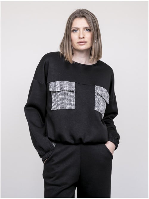 Yseult sweatshirt met tweeddetails - Kiabi Yseult sweatshirt met tweeddetails - Kiabi